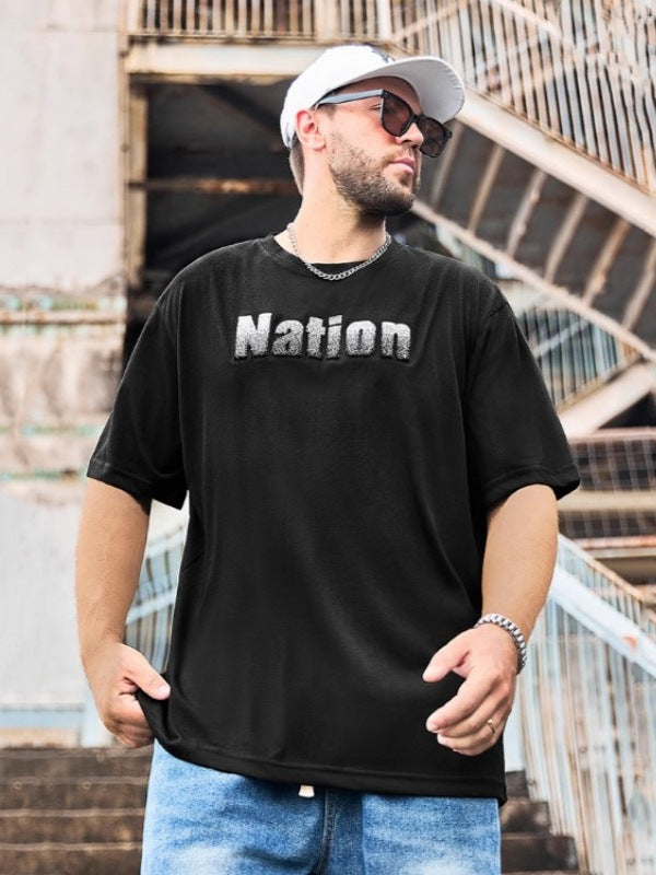 Simple pure cotton men's oversized T-shirt