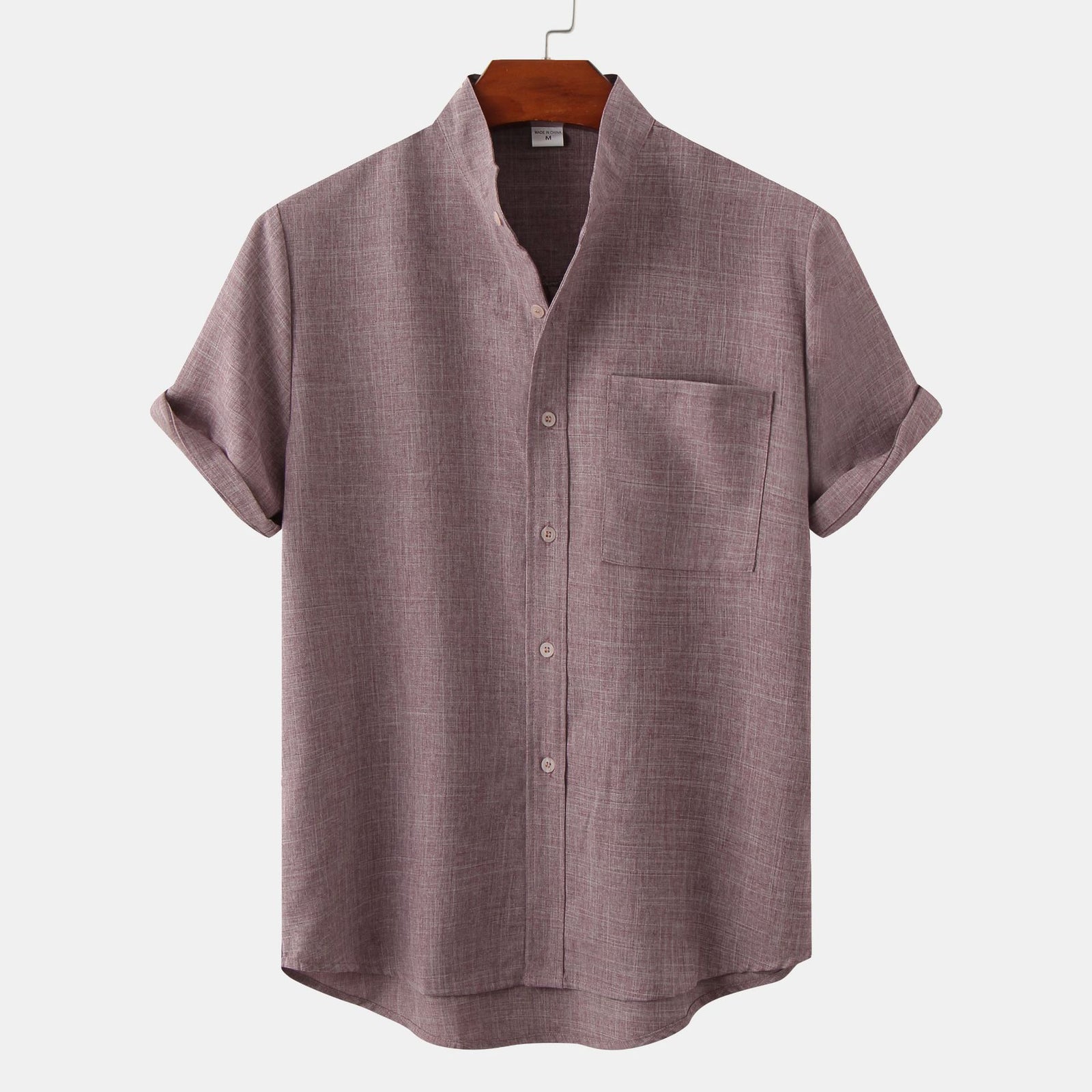 Solid Color Cotton Linen Men's Shirt