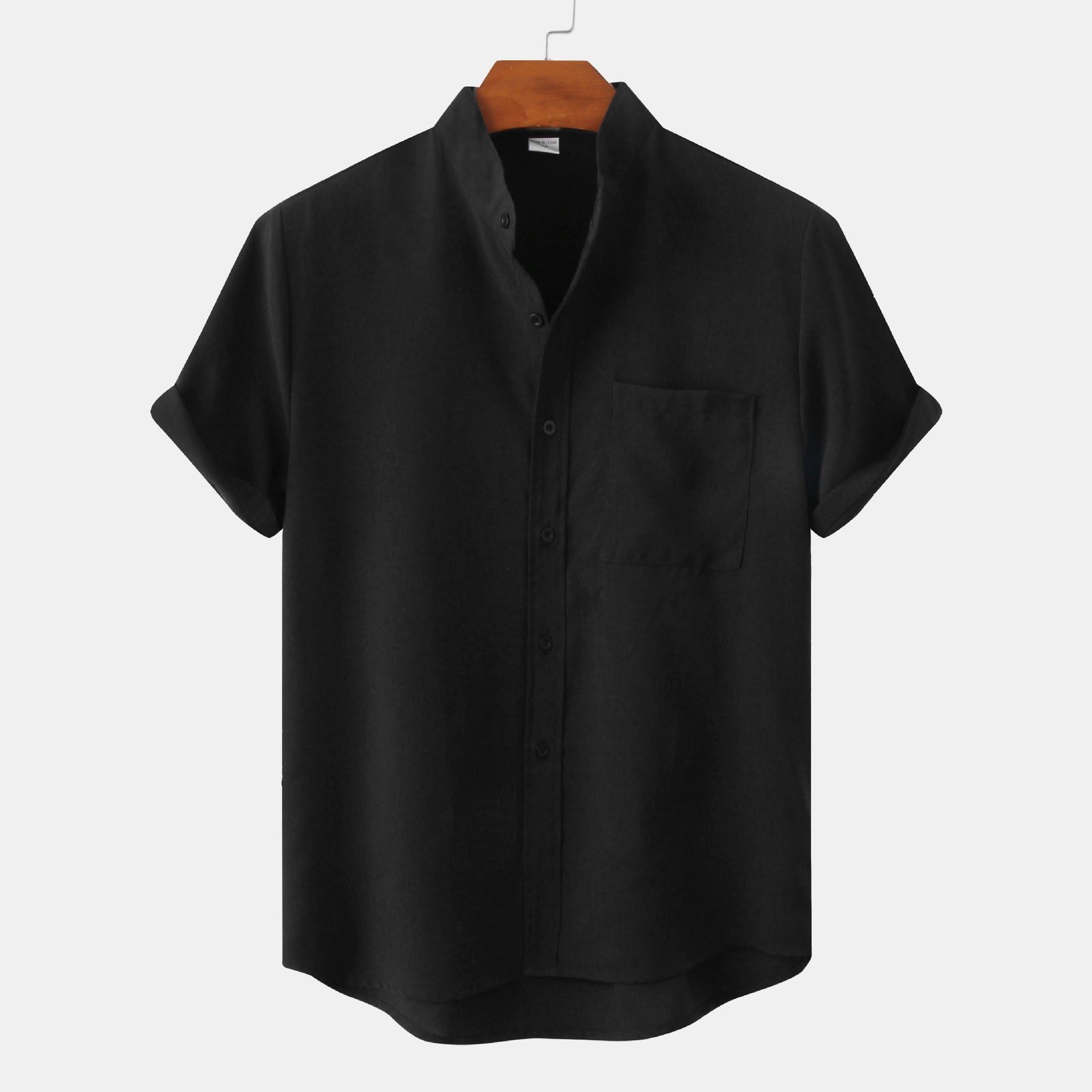 Solid Color Cotton Linen Men's Shirt