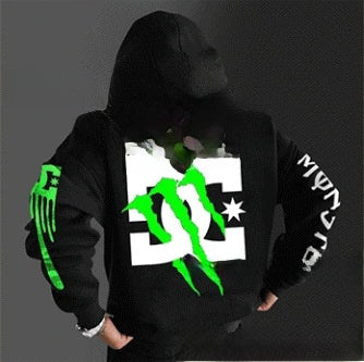 Men's hooded sweatshirt with scratch print