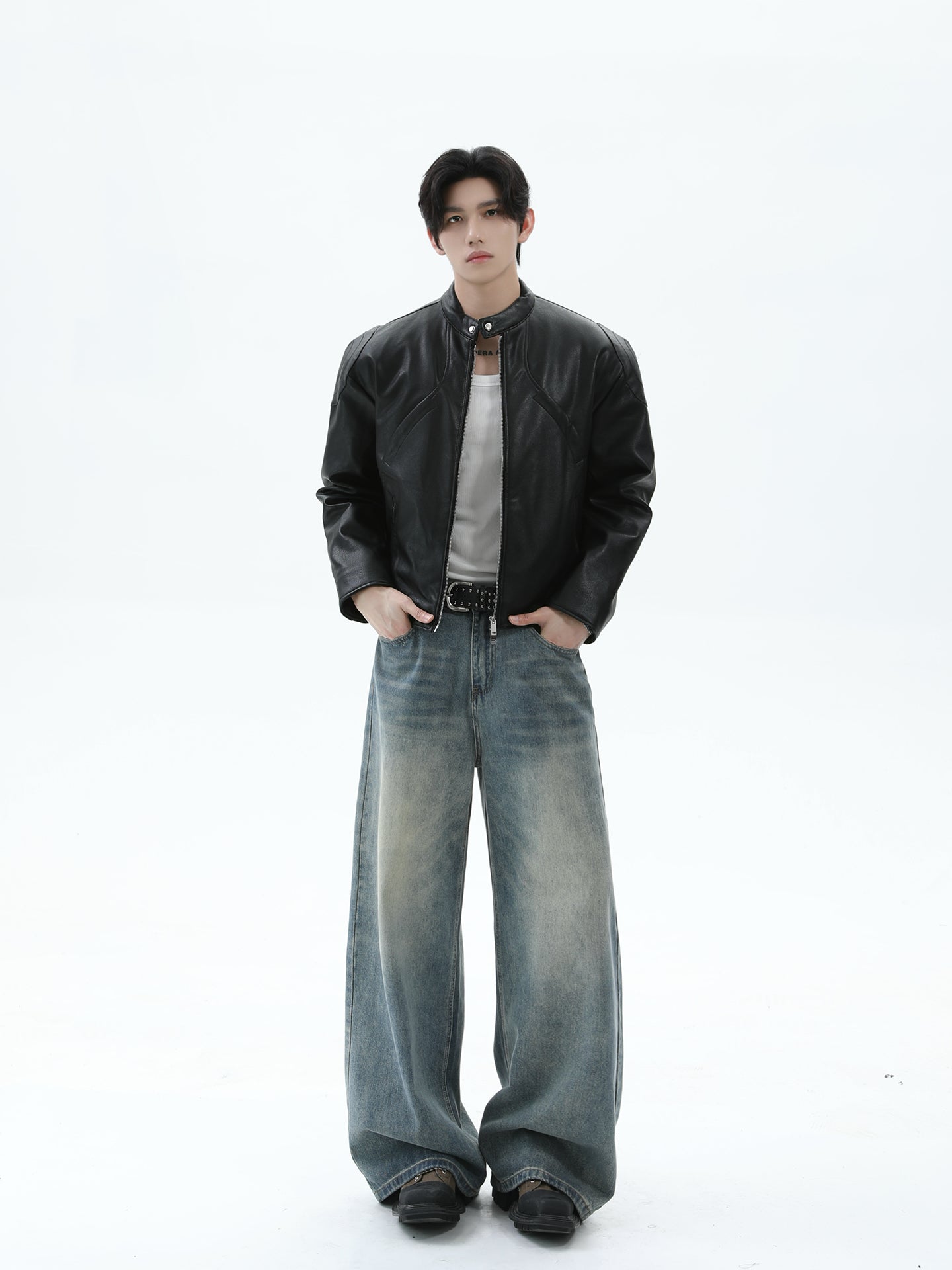 Men's PU Leather Biker Jacket