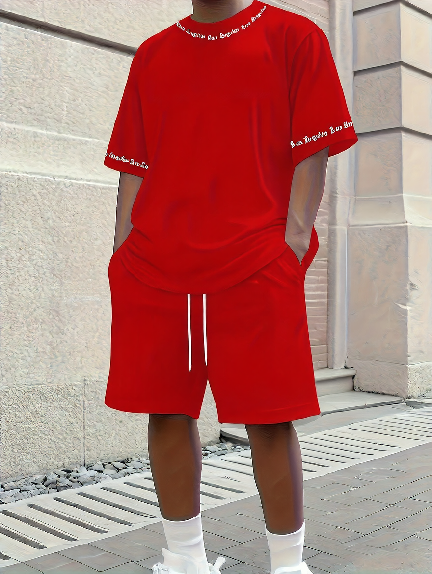 Men's Short Sleeve and Shorts Casual Set