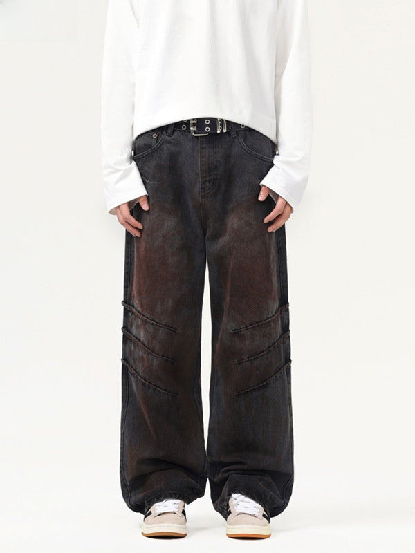 LKTM Men's Distressed Straight Leg Jeans