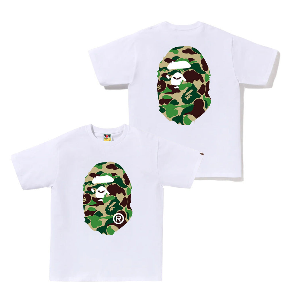 Men's Cotton Short Sleeve T-Shirt with Ape Print