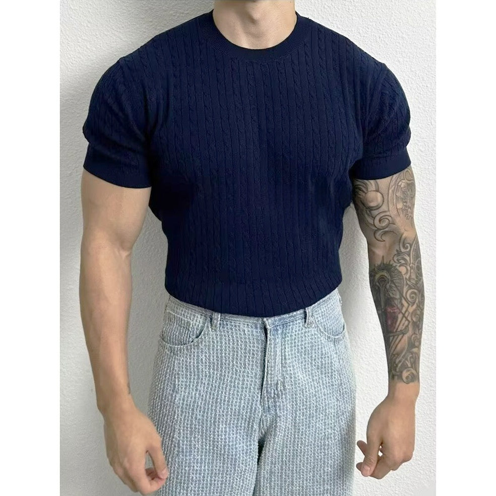 Men's Textured Short Sleeve Knit Shirt