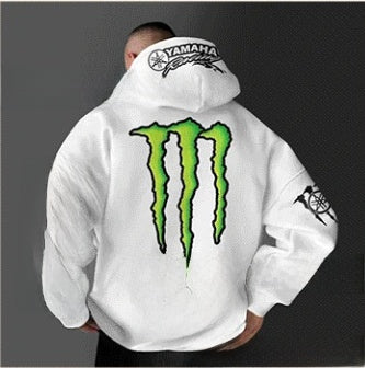 Men's hooded sweatshirt with scratch print