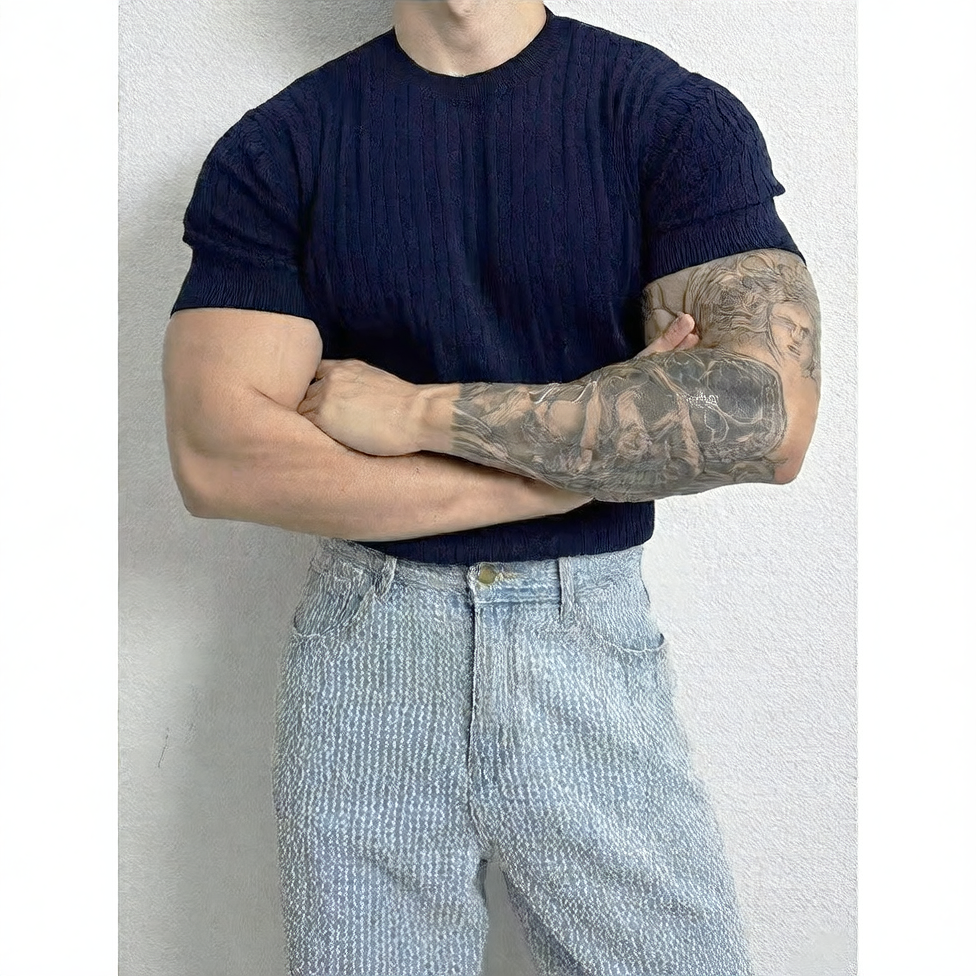 Men's Textured Short Sleeve Knit Shirt