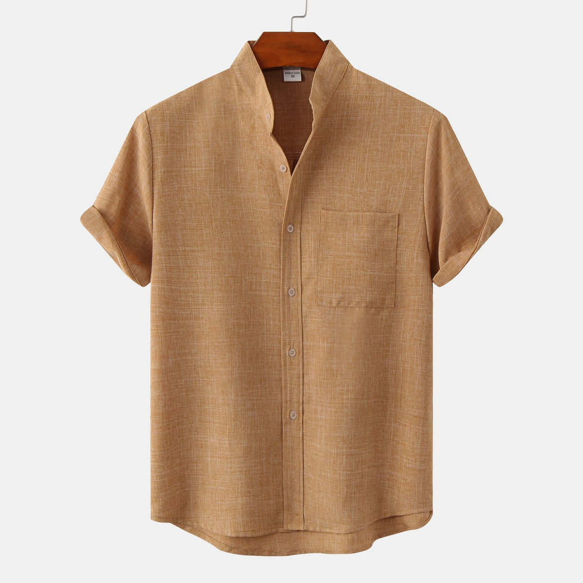 Solid Color Cotton Linen Men's Shirt