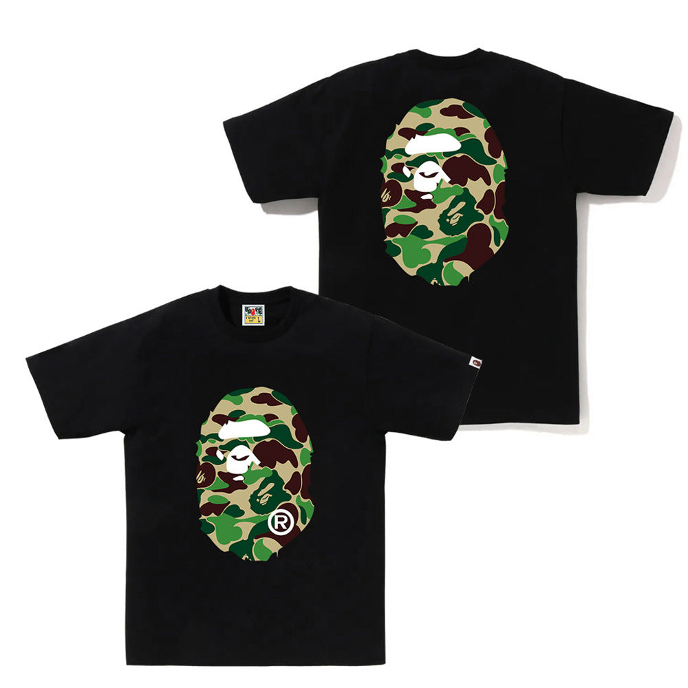 Men's Cotton Short Sleeve T-Shirt with Ape Print