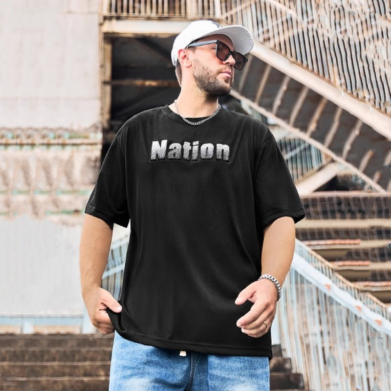 Simple pure cotton men's oversized T-shirt