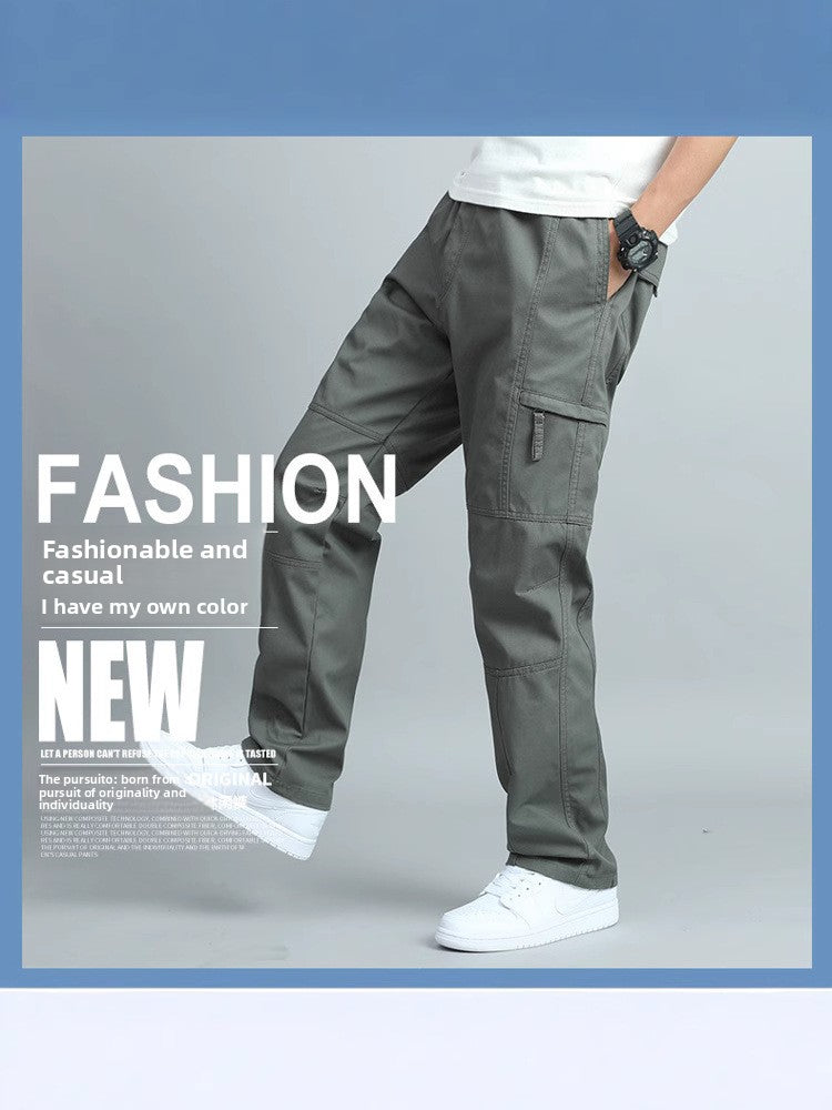 Men's Pure Cotton Cargo Pants with Multiple Pockets