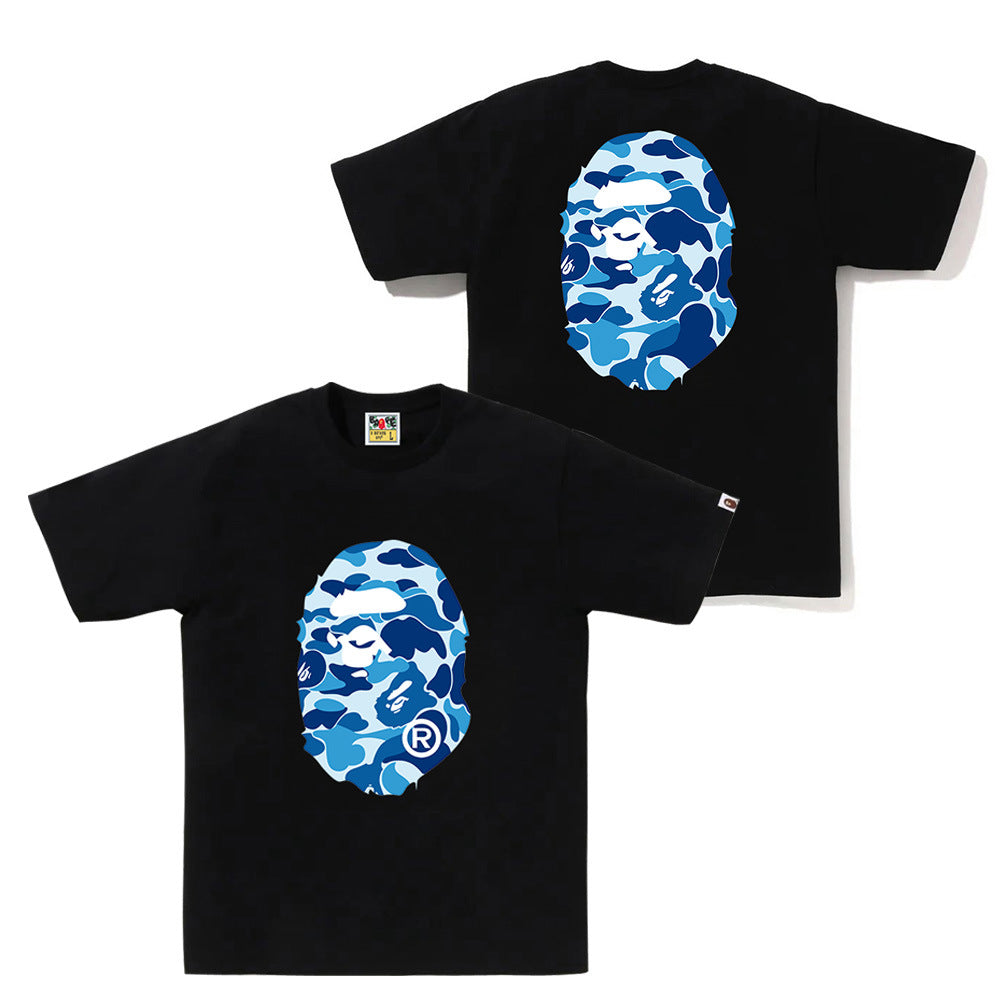 Men's Cotton Short Sleeve T-Shirt with Ape Print