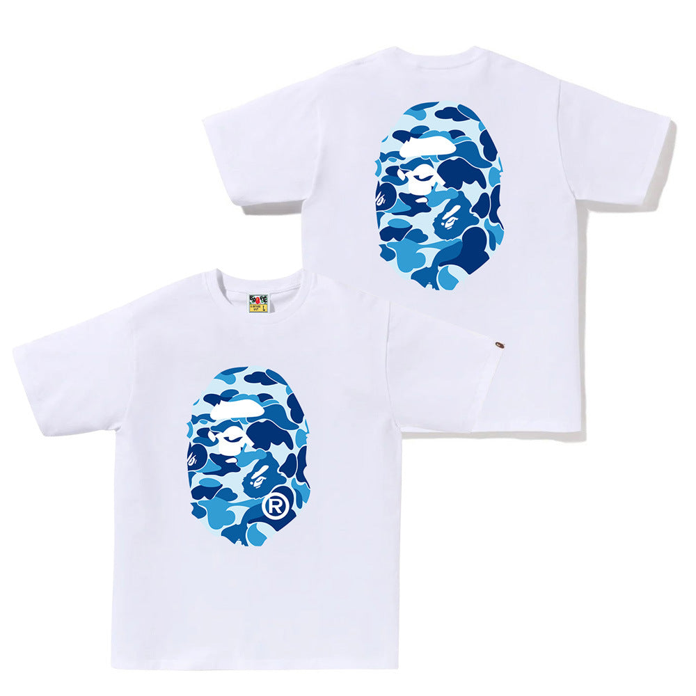 Men's Cotton Short Sleeve T-Shirt with Ape Print