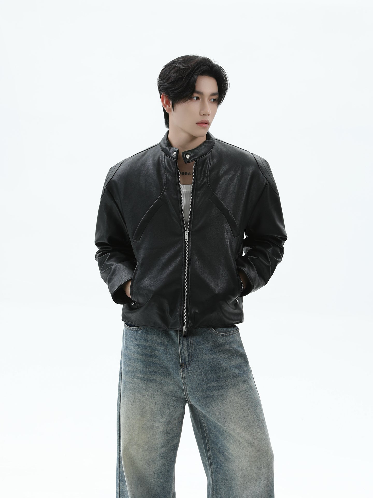 Men's PU Leather Biker Jacket