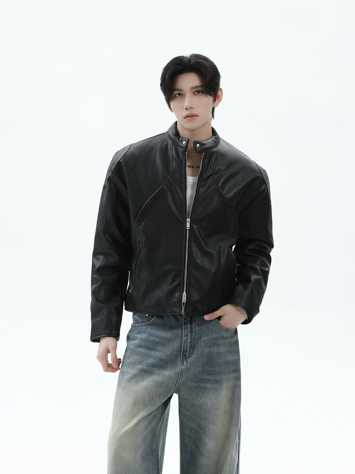 Men's PU Leather Biker Jacket