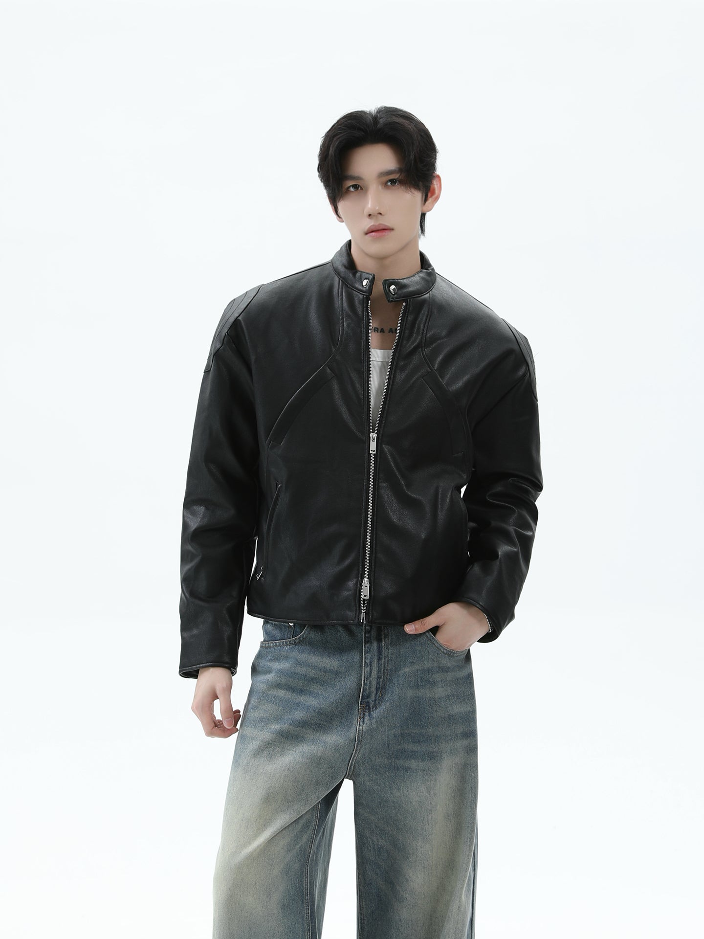 Men's PU Leather Biker Jacket