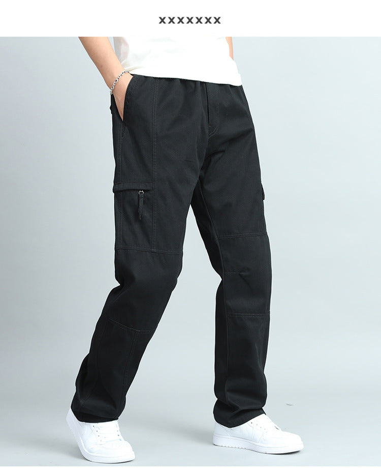Men's Pure Cotton Cargo Pants with Multiple Pockets