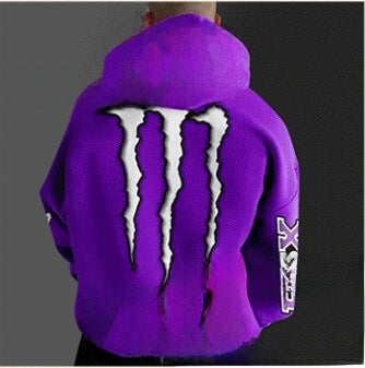 Men's hooded sweatshirt with scratch print