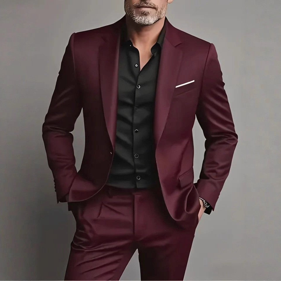 Men's Slim Fit Suit Two-Piece Set