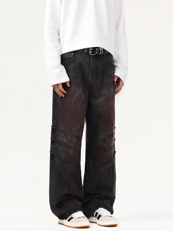 LKTM Men's Distressed Straight Leg Jeans