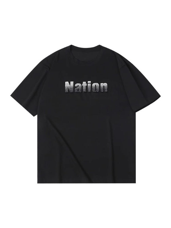 Simple pure cotton men's oversized T-shirt