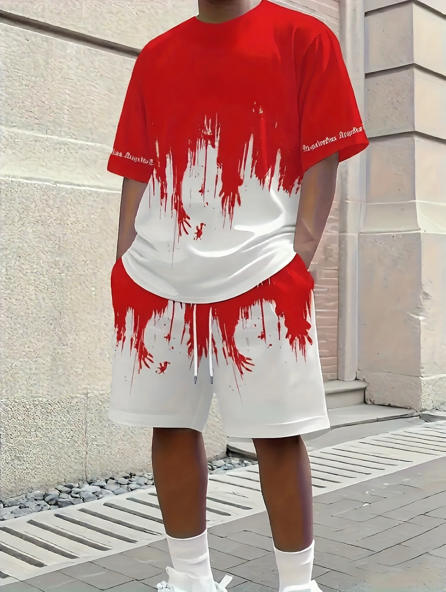 Men's Short Sleeve and Shorts Casual Set