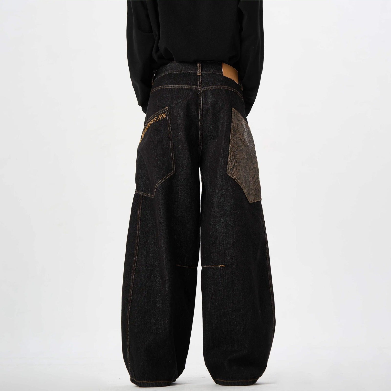 Men's Retro Wide Leg Versatile Pants and Jeans American Retro Jeans for Men