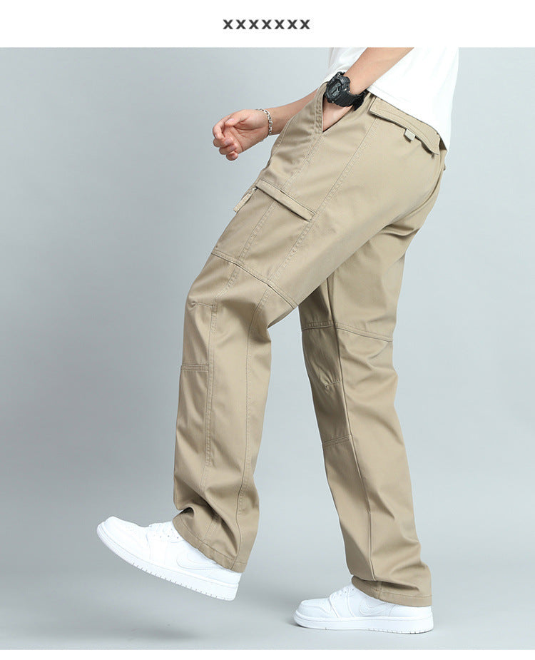Men's Pure Cotton Cargo Pants with Multiple Pockets