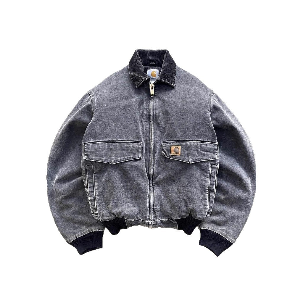 Washed denim jacket for men's autumn and winter warmth