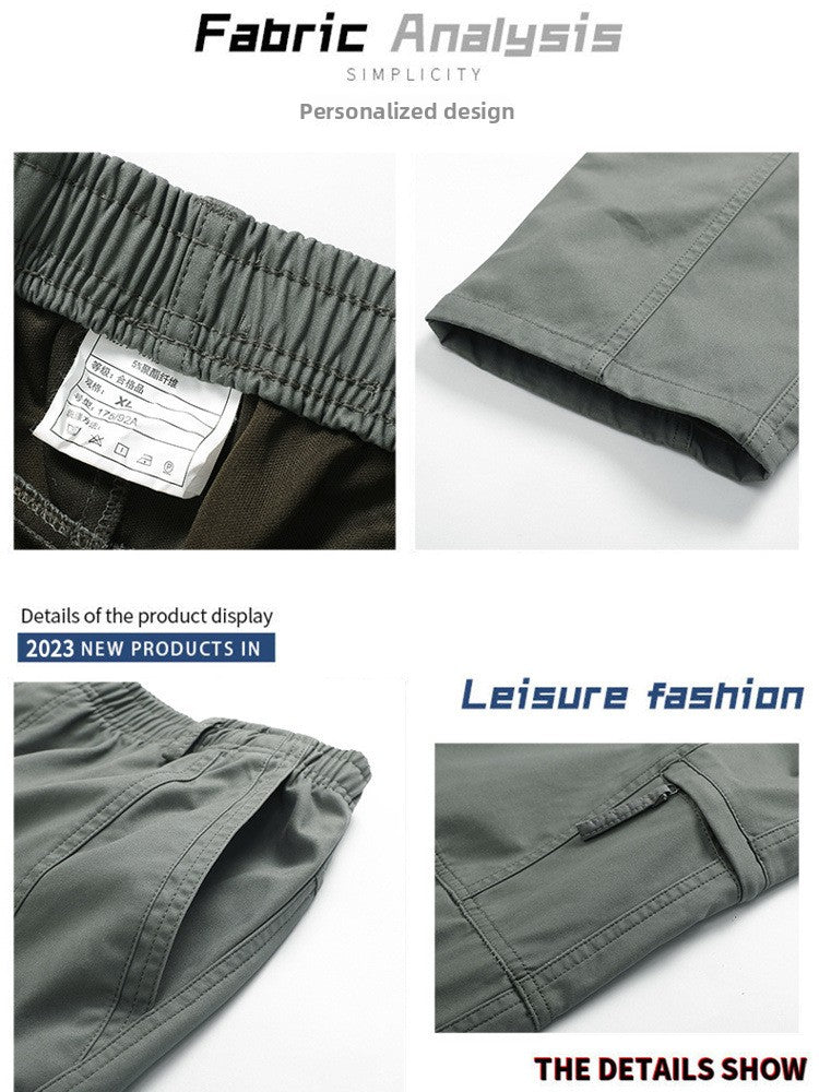 Men's Pure Cotton Cargo Pants with Multiple Pockets