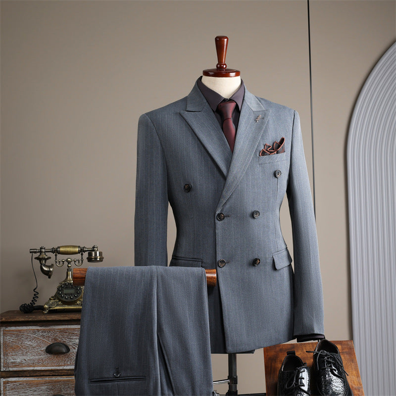 Italian Double Breasted Slim Fit Men's Suit