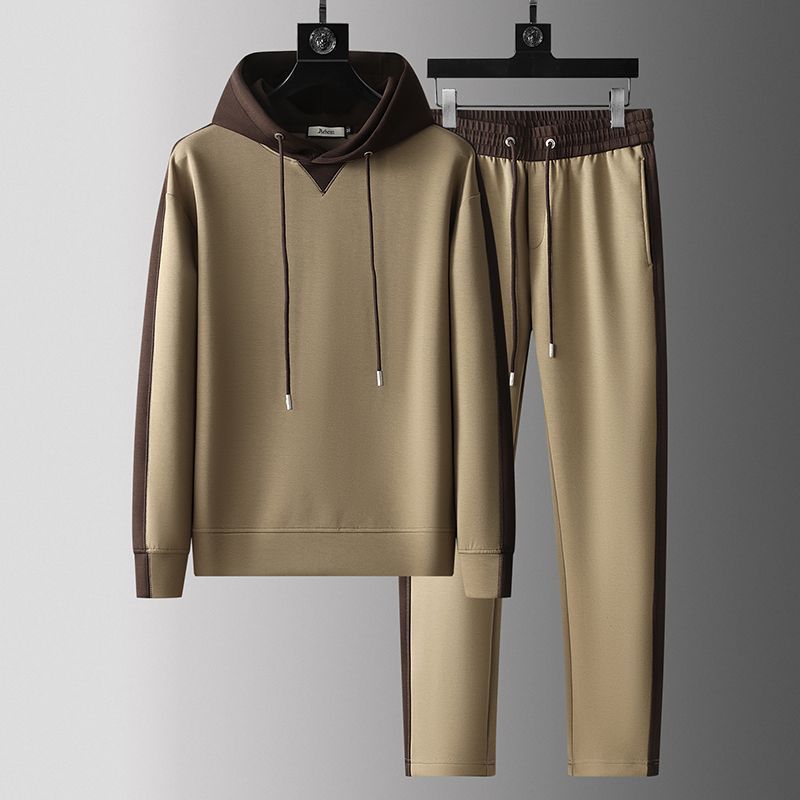 Men's Fleece-Lined Hooded Tracksuit Set