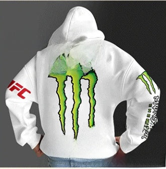 Men's hooded sweatshirt with scratch print